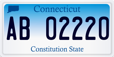 CT license plate AB02220