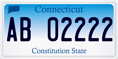 CT license plate AB02222