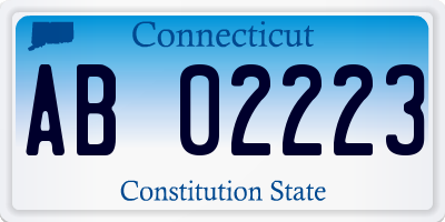 CT license plate AB02223