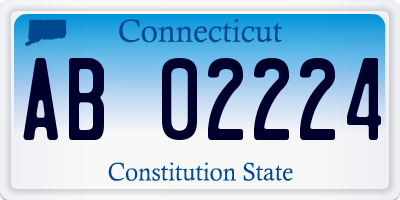 CT license plate AB02224