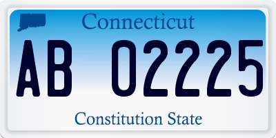 CT license plate AB02225