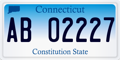 CT license plate AB02227