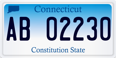 CT license plate AB02230