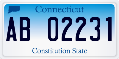 CT license plate AB02231