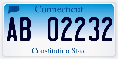 CT license plate AB02232