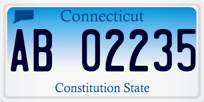 CT license plate AB02235