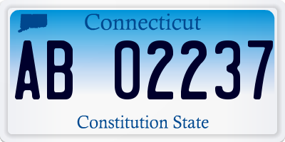 CT license plate AB02237