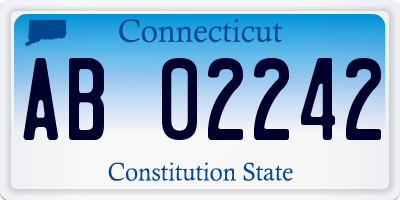 CT license plate AB02242