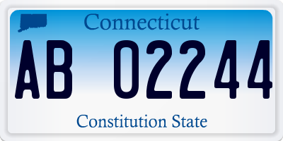 CT license plate AB02244