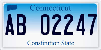 CT license plate AB02247