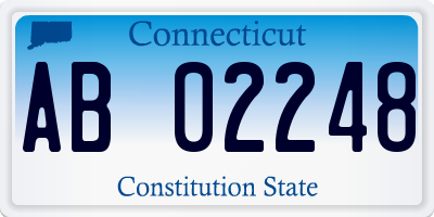 CT license plate AB02248