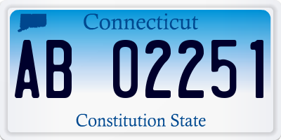 CT license plate AB02251