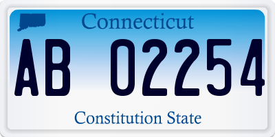 CT license plate AB02254