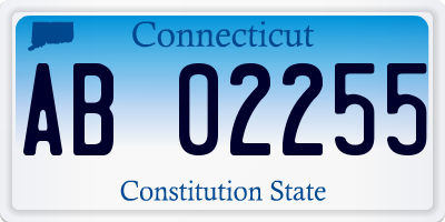 CT license plate AB02255