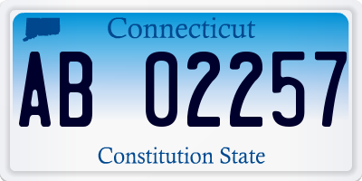 CT license plate AB02257