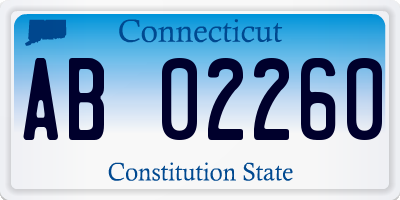 CT license plate AB02260