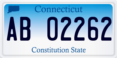 CT license plate AB02262