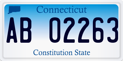 CT license plate AB02263