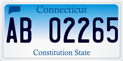 CT license plate AB02265