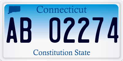 CT license plate AB02274