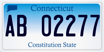 CT license plate AB02277