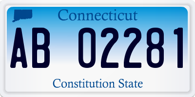 CT license plate AB02281