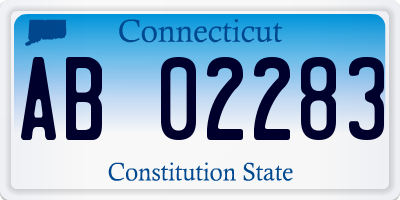 CT license plate AB02283