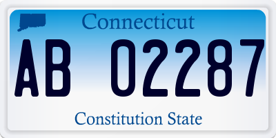 CT license plate AB02287