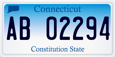 CT license plate AB02294