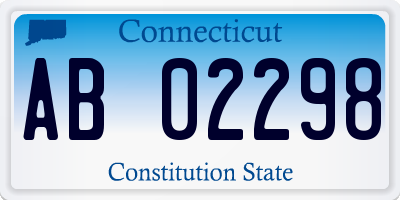 CT license plate AB02298