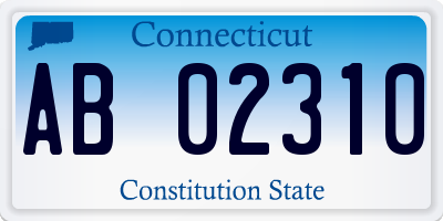 CT license plate AB02310