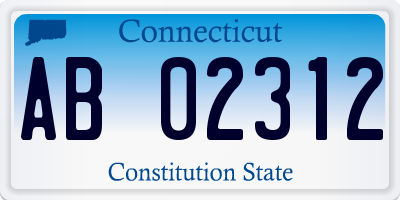 CT license plate AB02312