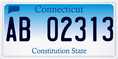 CT license plate AB02313