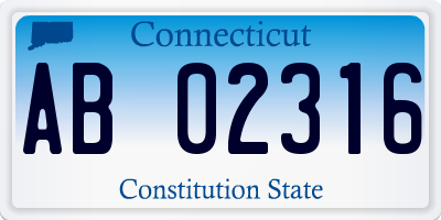 CT license plate AB02316