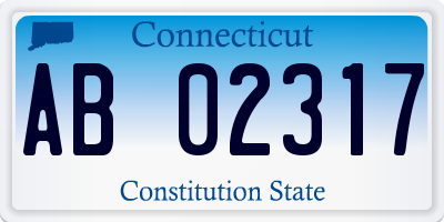 CT license plate AB02317