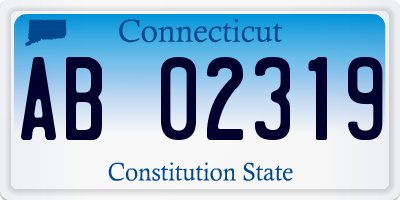 CT license plate AB02319