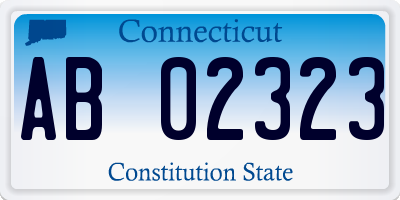 CT license plate AB02323