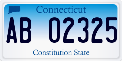 CT license plate AB02325