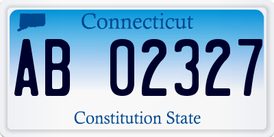 CT license plate AB02327