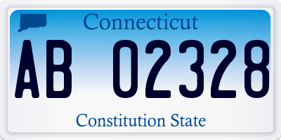 CT license plate AB02328