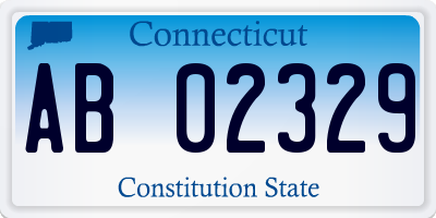 CT license plate AB02329