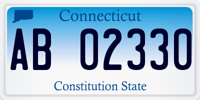 CT license plate AB02330