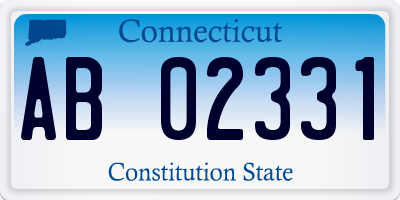 CT license plate AB02331