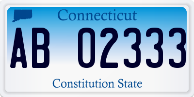 CT license plate AB02333