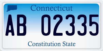 CT license plate AB02335