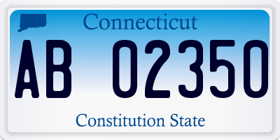 CT license plate AB02350