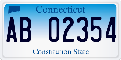 CT license plate AB02354