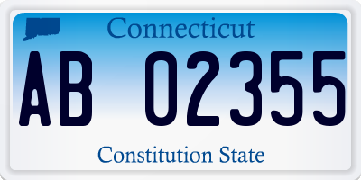 CT license plate AB02355