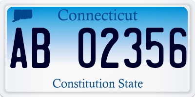 CT license plate AB02356