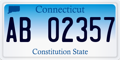 CT license plate AB02357